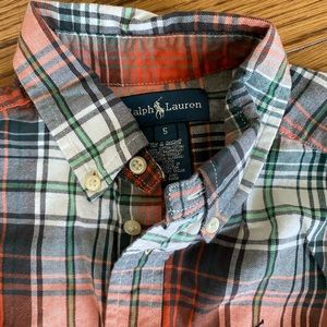 Boys, Ralph Lauren long sleeved shirt, size 5.